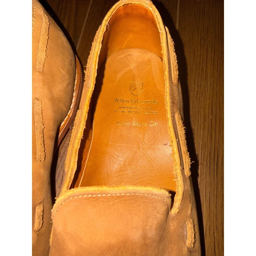 Allen Edmonds Lake Shore Drive Tan Leather Tassel Loafers Mens USA  10.5 D
